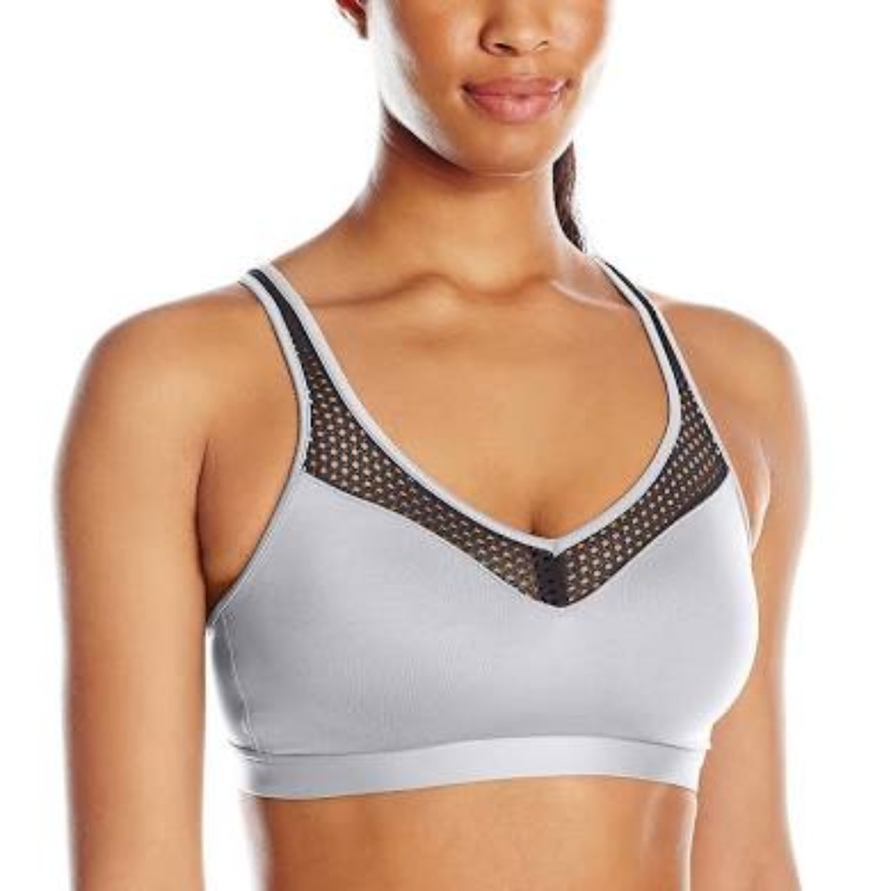 NWT Wacoal 852214 Wireless Sports Bra Grey/Black